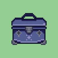 Briefcase in Pixel Art Illustration vector