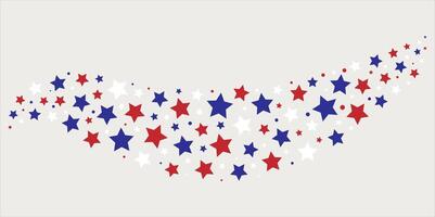 A patriotic design featuring a swirl of red, white, and electric blue stars on a white background, reminiscent of the Flag of the United States. Perfect for Flag Day events vector