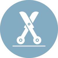 Shears Glyph Multi Circle Icon vector