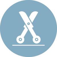 Shears Glyph Multi Circle Icon vector