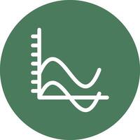 Wave Chart Glyph Multi Circle Icon vector