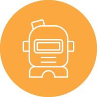 Astronaut Helmet Line Multi Circle Icon vector