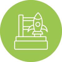 Rocket Launch Line Multi Circle Icon vector
