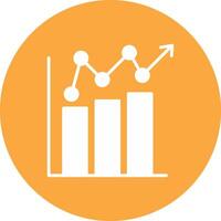 Bar Chart Glyph Multi Circle Icon vector