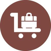 Trolley Glyph Multi Circle Icon vector