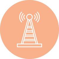 Radio Tower Line Multi Circle Icon vector