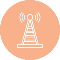 Radio Tower Line Multi Circle Icon vector