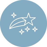 Shooting Star Line Multi Circle Icon vector