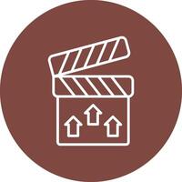 Clapperboard Line Multi Circle Icon vector