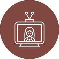 Television Line Multi Circle Icon vector