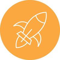 Rocket Ship Line Multi Circle Icon vector