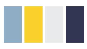 Gray, yellow, dark gray color palette. Set of bright color palette combination in rgb hex. Color palette for ui ux design. Abstract illustration for your graphic design, banner, landing page vector