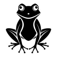 Frog black color silhouette illustration white background vector