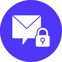 Private Message Glyph Multi Circle Icon vector