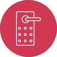 Door Lock Line Multi Circle Icon vector