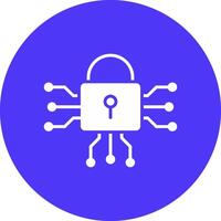 Cyber Security Glyph Multi Circle Icon vector