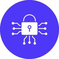 Cyber Security Glyph Multi Circle Icon vector