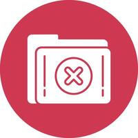 Delete Folder Glyph Multi Circle Icon vector