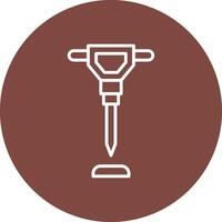 Hand Saw Line Multi Circle Icon vector