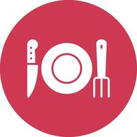 Fork Glyph Multi Circle Icon vector