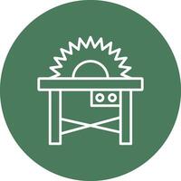 Table Saw Line Multi Circle Icon vector