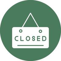 Closed Sign Glyph Multi Circle Icon vector