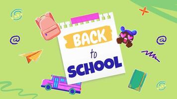 Get ready to kick off the school year with vibrant animated cartoons. Customize your own text and dive into the excitement of going back to school video