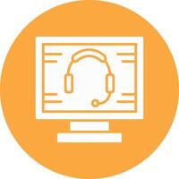 Headphones Glyph Multi Circle Icon vector