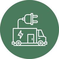 Electric Vehicle Line Multi Circle Icon vector