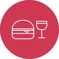 Fast Food Line Multi Circle Icon vector