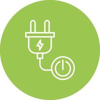 Power Button Line Multi Circle Icon vector