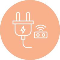 Smart Plug Line Multi Circle Icon vector