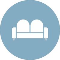 Sofa Bed Glyph Multi Circle Icon vector