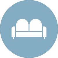 Sofa Bed Glyph Multi Circle Icon vector