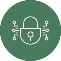 Cyber Security Line Multi Circle Icon vector