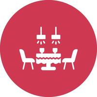 Dining Table Glyph Multi Circle Icon vector