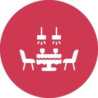 Dining Table Glyph Multi Circle Icon vector