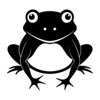 Frog black color silhouette illustration white background vector