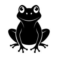 Frog black color silhouette illustration white background vector