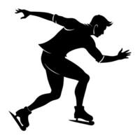 a man skating black color silhouette vector