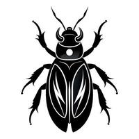 beetle insect black color silhouette vector