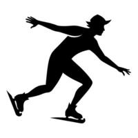 un hombre Patinaje negro color silueta vector