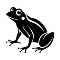 Frog black color silhouette illustration white background vector