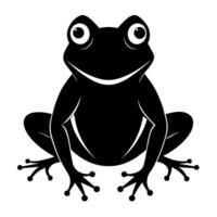 Frog black color silhouette illustration white background vector