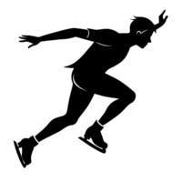 un hombre Patinaje negro color silueta vector