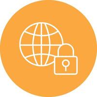 Internet Security Line Multi Circle Icon vector