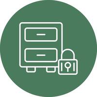 Filing Cabinet Line Multi Circle Icon vector