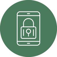Mobile Security Line Multi Circle Icon vector