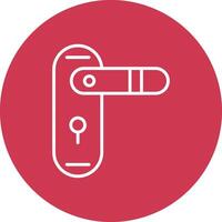 Door Lock Line Multi Circle Icon vector