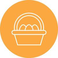 Eggs Basket Line Multi Circle Icon vector